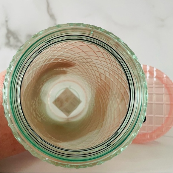 Starbucks 2023 Summer Jeweled Pearl Pink Green Grande 16oz Cold Cup Tumbler- New - Picture 2 of 5